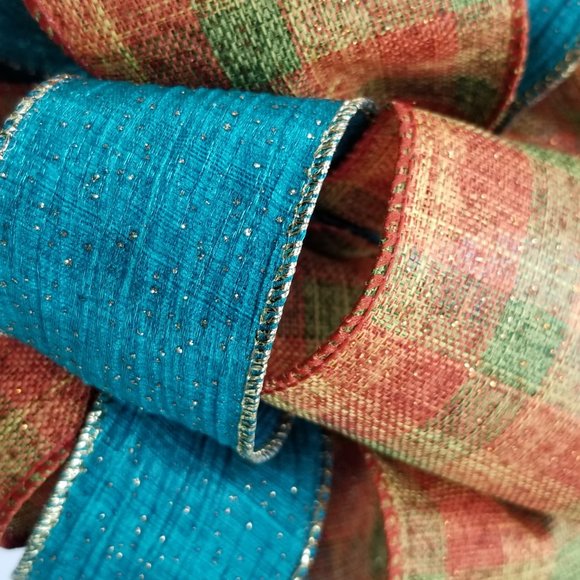 Decorative Fall Bow for Wreath, Centerpiece, Lantern, Gift. Handmade. - Picture 2 of 2